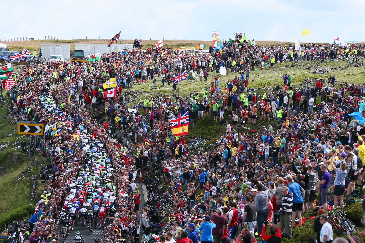 Crowds on stage two of the 2014 Tour de France