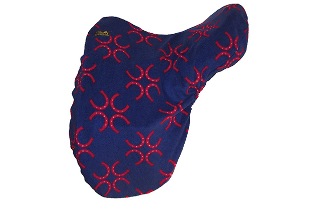 Fleece Saddle Cover - Blue Horse Shoes