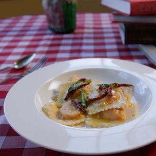 Butternut Squash Ravioli with Sage and Sundried Tomatoes recipe