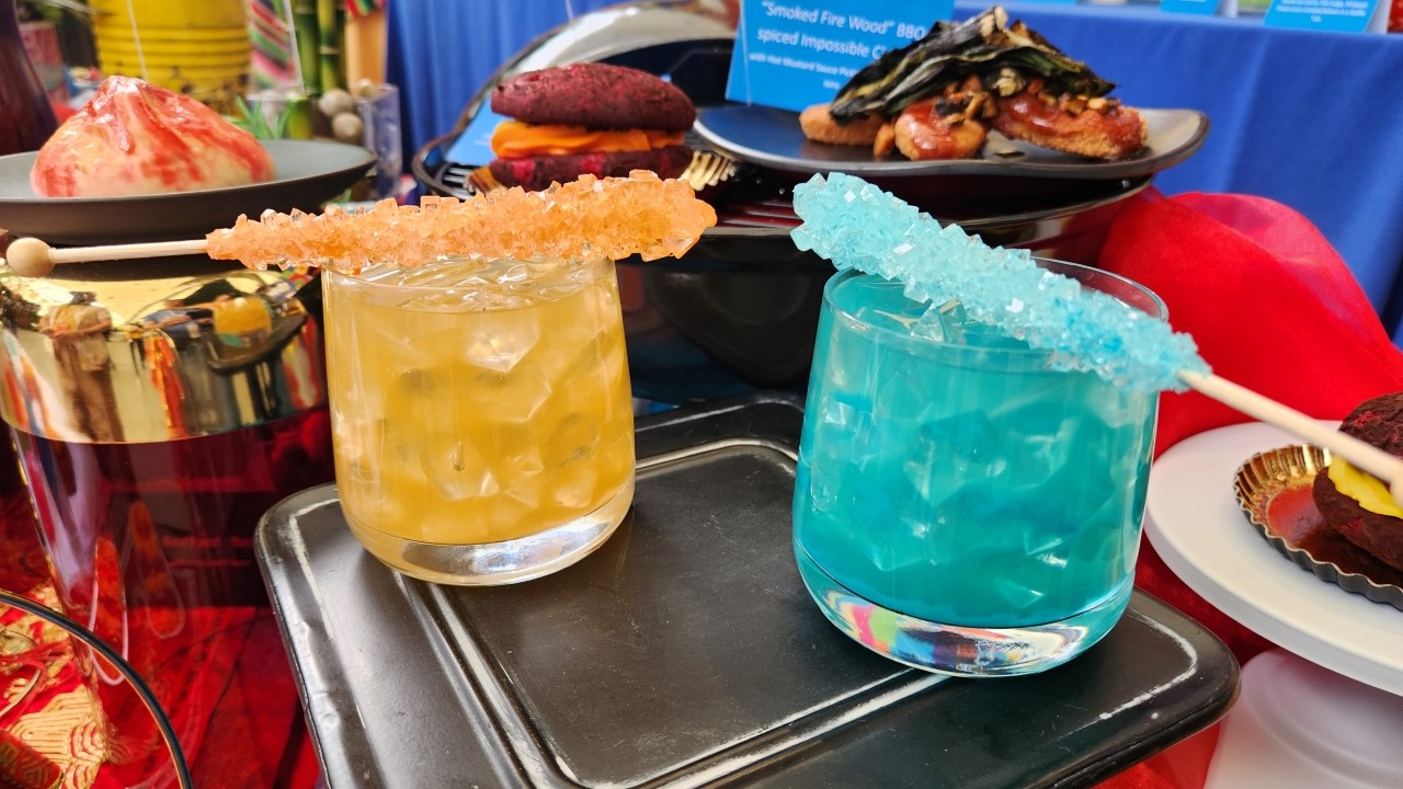 orange exothermic margarita and blue H2O-rita at Disney California Adventure during Pixar fest