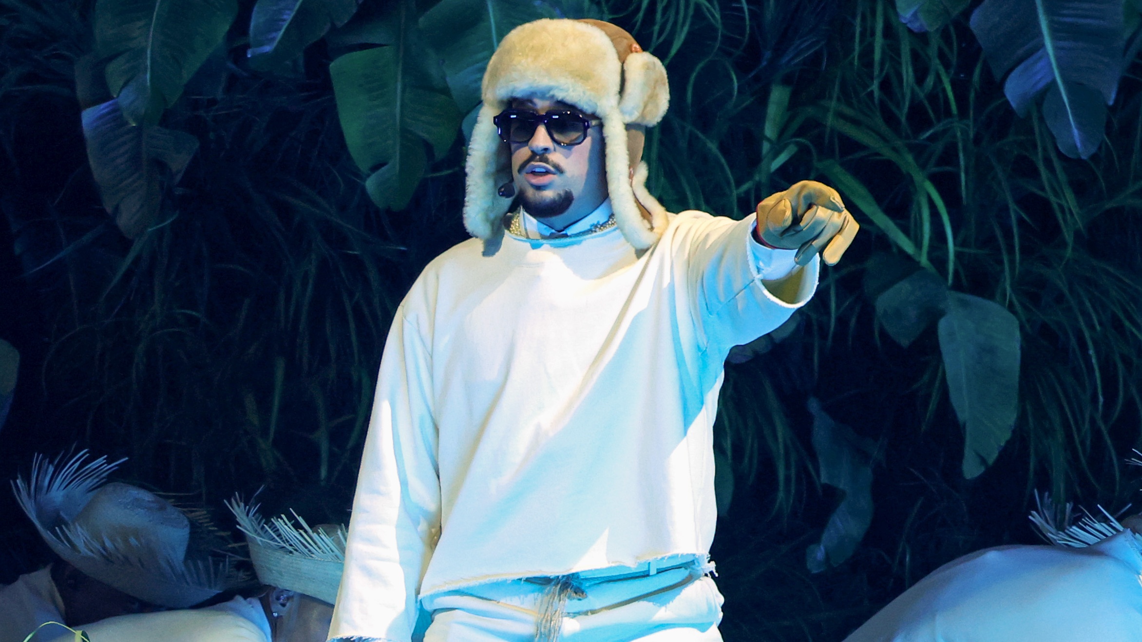 Bad Bunny performs onstage during Night One of Bad Bunny: "No Me Quiero Ir De Aqui" Residencia En El Choli at Coliseo de Puerto Rico Jos&eacute; Miguel Agrelot. 