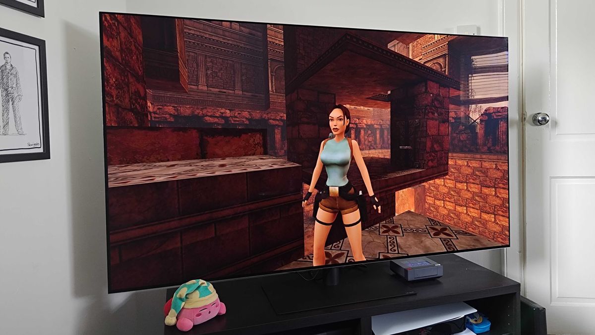 LG OLED G4 with Tomb Raider Remastered gameplay on screen