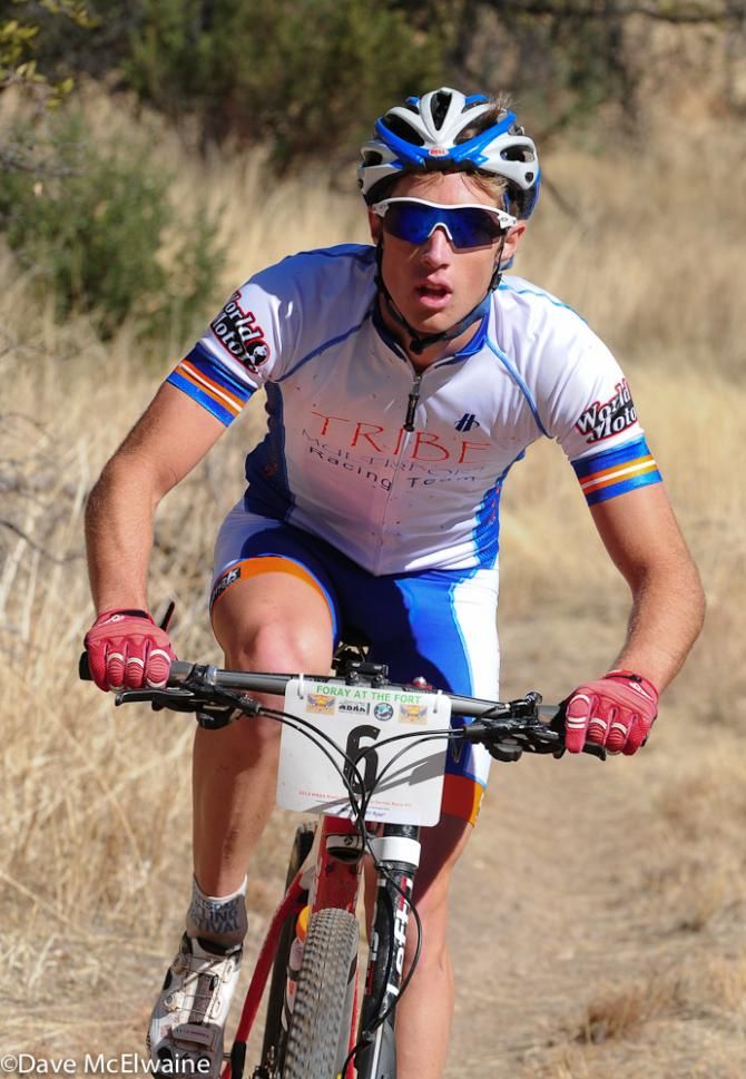 Ryan Petry (Tri scottsdale/Trive Multisport) having a podium ride in his first pro race