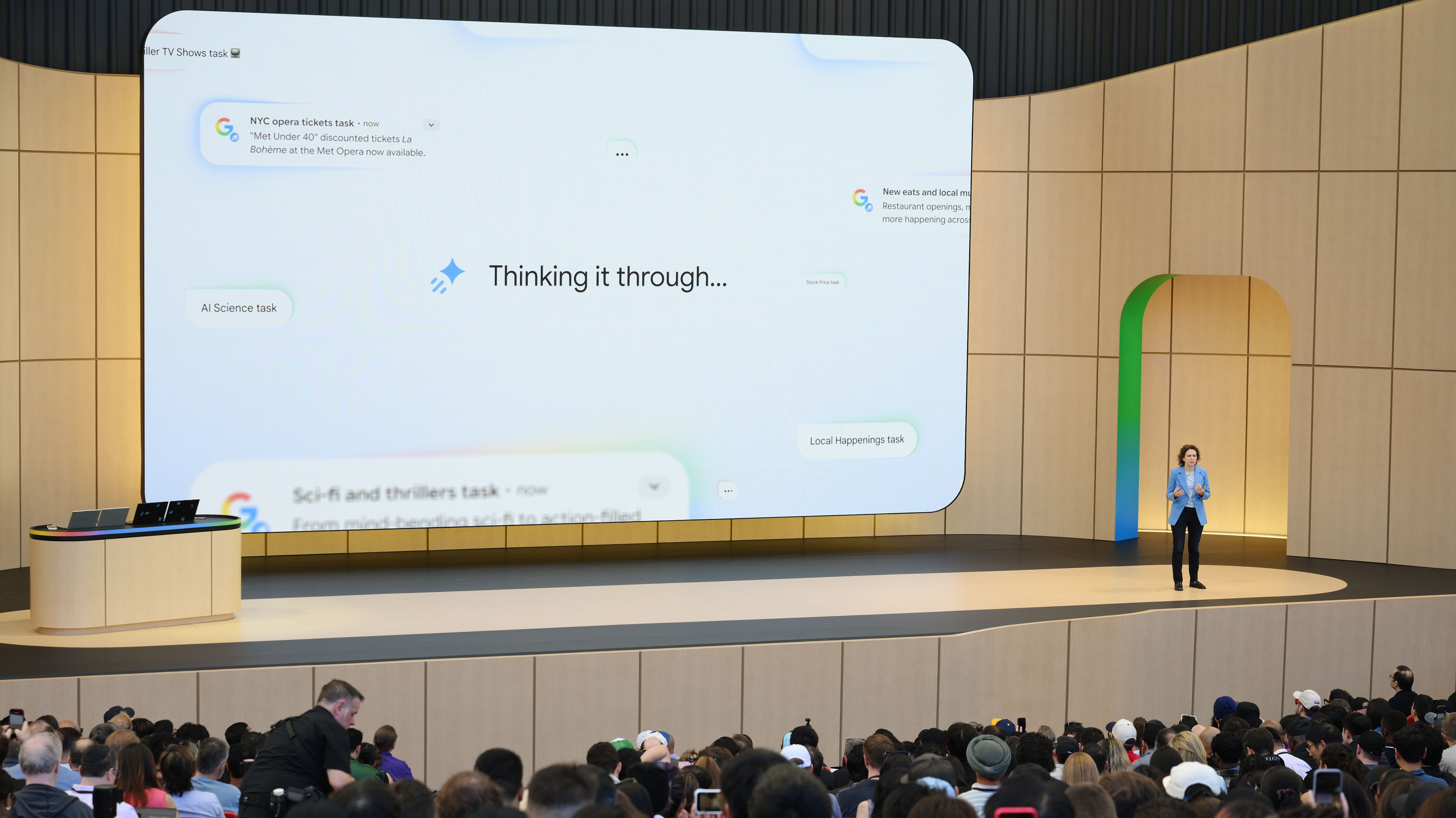 Liz Reid, vice president and head of search at Google, during the Google I/O Developers Conference in Mountain View, California, US, on Tuesday, May 19, 2026