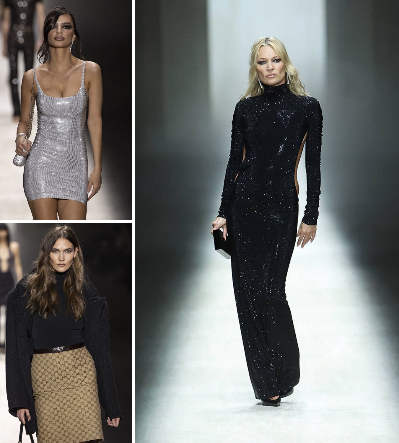 emily ratajkowski, karlie kloss and kate moss walk the runway for gucci aw26 show