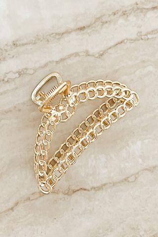 gold chain link claw clip