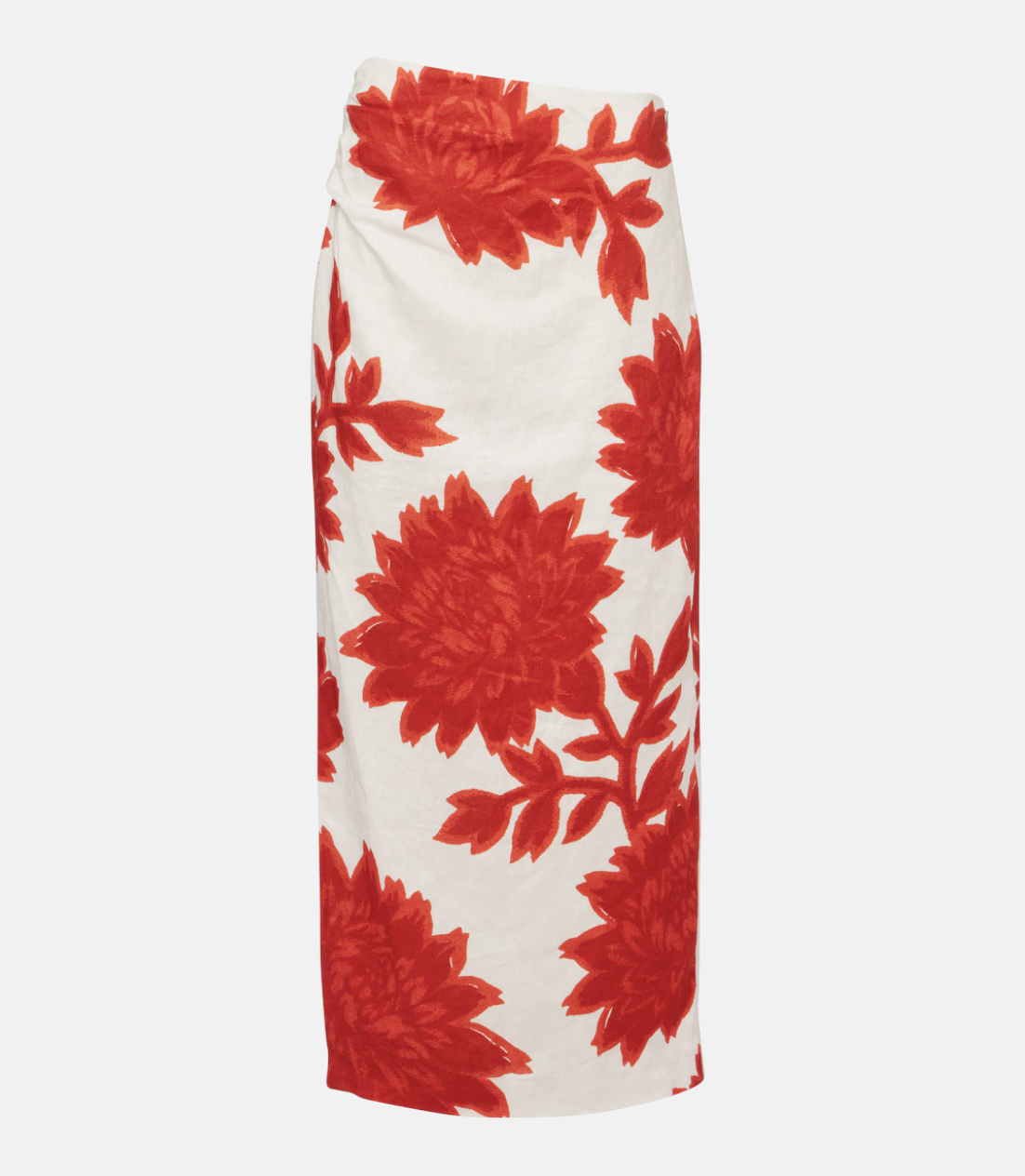 SIR, Floral Linen Midi Skirt