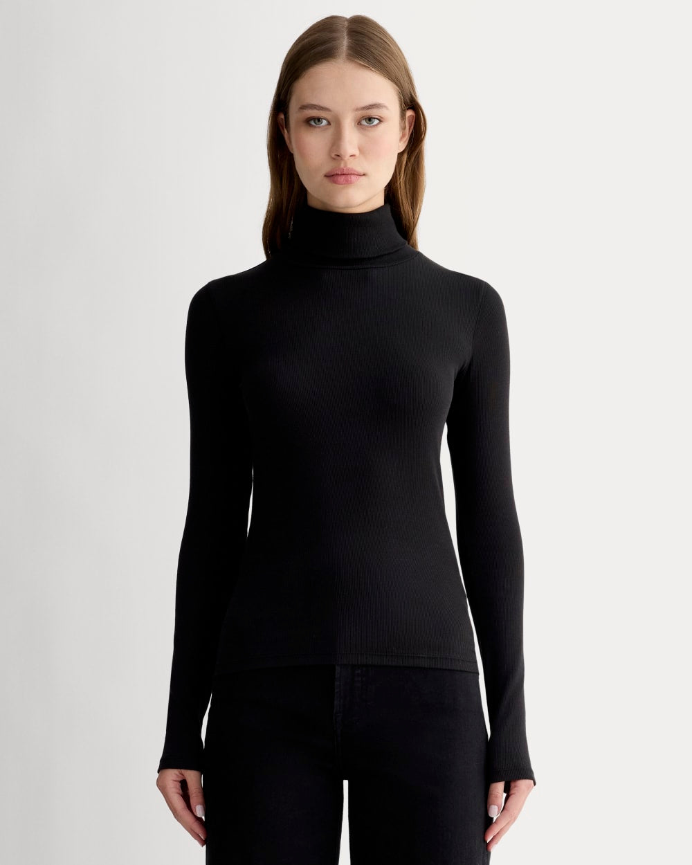 The Luxe Rib Turtleneck | Black - Xxs