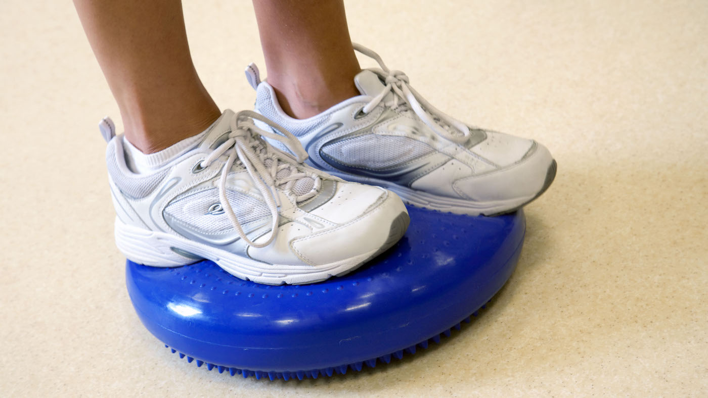 A wobble cushion is useful exercise for improving rider balance