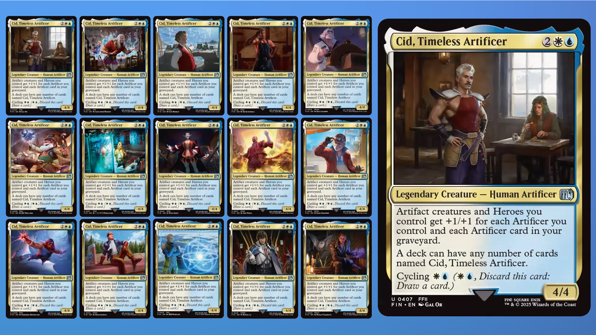 Magic the Gathering cards featuring Final Fantasy characters