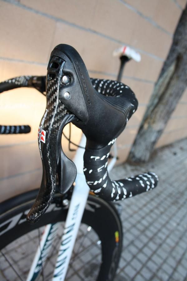 The Omega-Pharma Lotto team bikes are fitted with Campagnolo's latest Record 11 group.