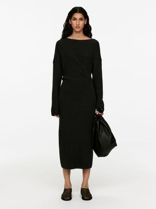 Arket Draped Wool Dress