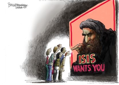 Editorial cartoon World ISIS recruitment