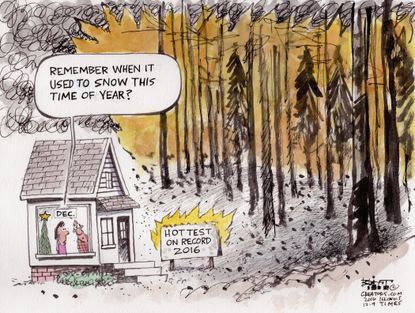 Editorial cartoon World climate change winter