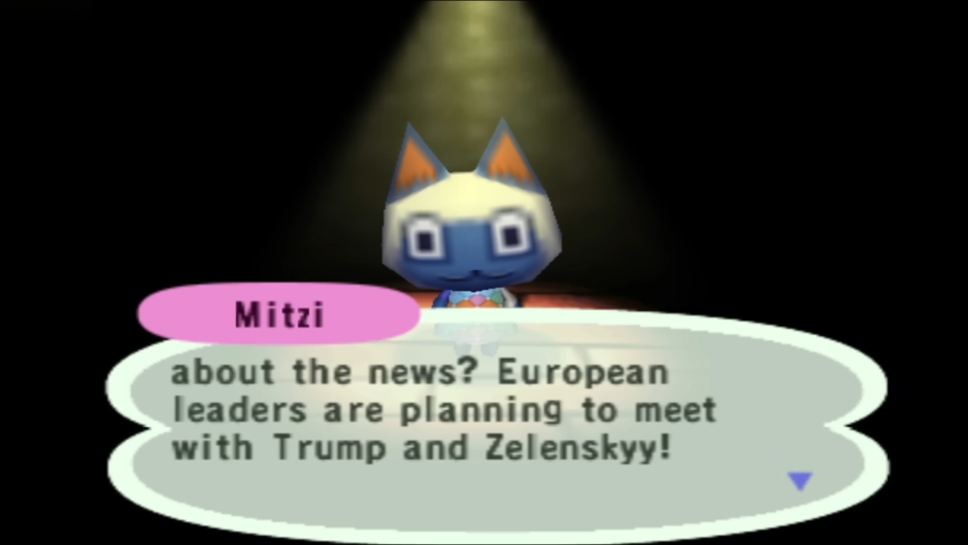 An Animal Crossing villager talking with the power of AI.