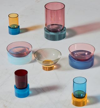 Coloured glass tablewear