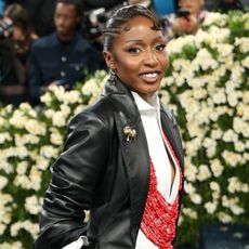 Ayo Edebiri wearing ferragamo on the 2025 met gala red carpet