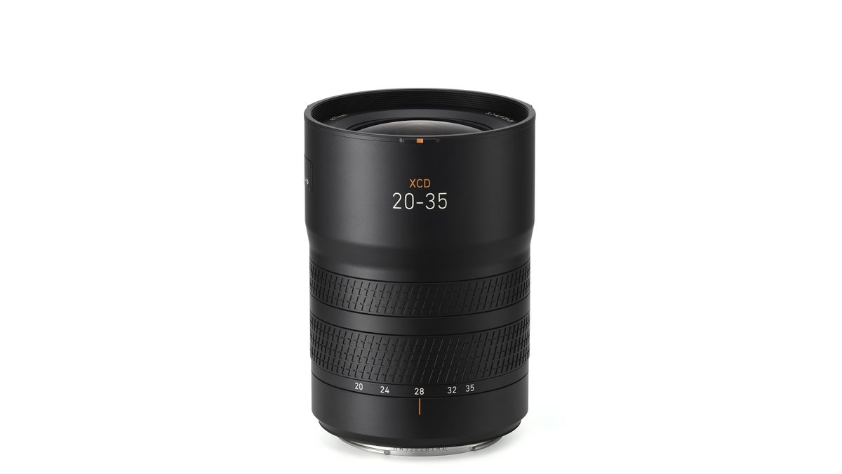 Hasselblad XCD 20-35E lens against a white background