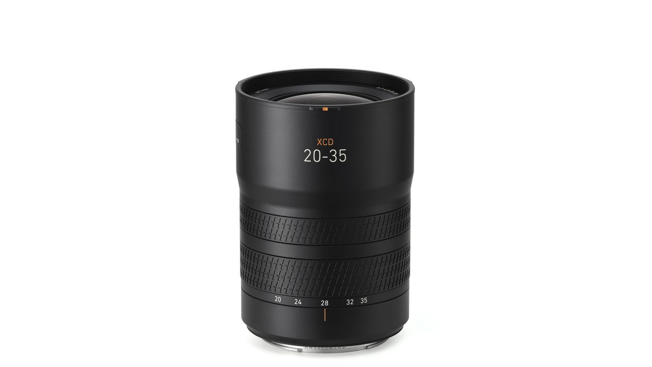 Hasselblad XCD 20-35E lens against a white background