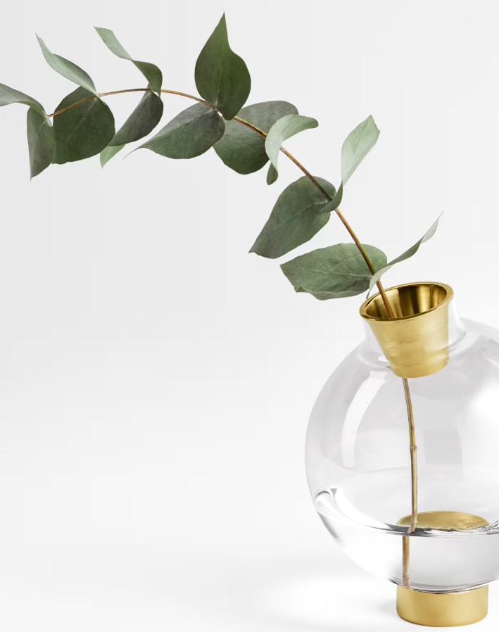 Svenskt Tenn glass and brass vase by Michael Anastassiades