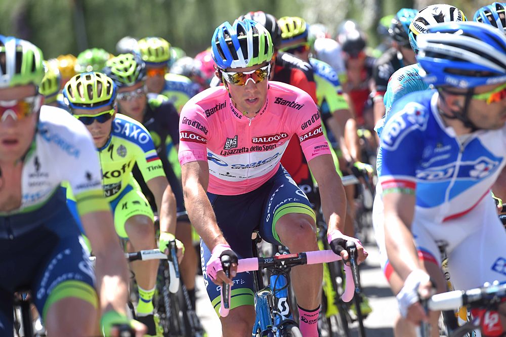 Michael Matthews (Orica-GreenEdge) in the maglia rosa