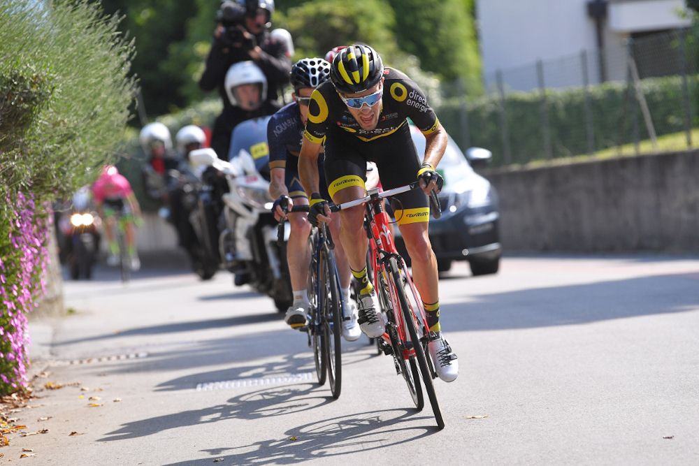 Paul Ourselin (Direct Energie) in the break during stage 8 at Tour de Suisse