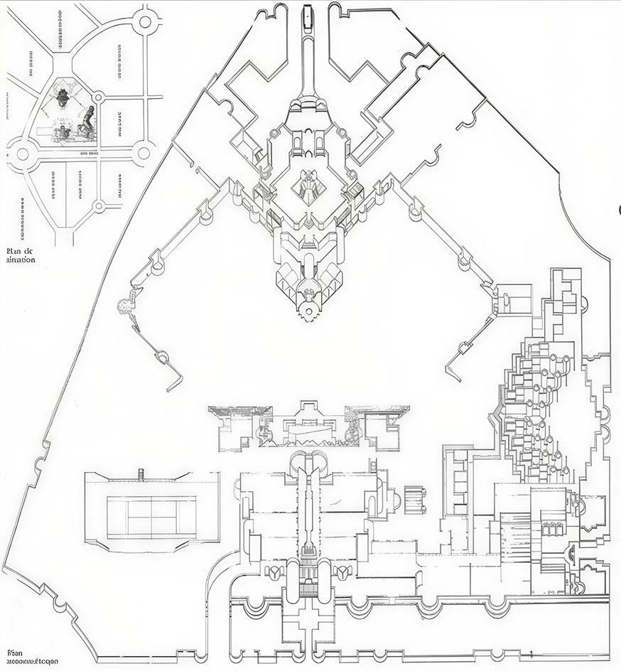 The New Delhi embassy compound, undated - Courtesy of L&amp;rsquo;architecture d&amp;rsquo;aujourd&amp;rsquo;hui, Trois ambassades &amp;agrave; New Delhi 247 (1986): 63