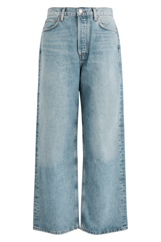 Low Slung Baggy Distressed Wide-Leg Jeans