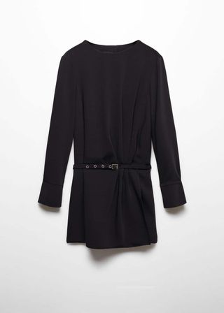 Ruched Dress With Belt - Women
