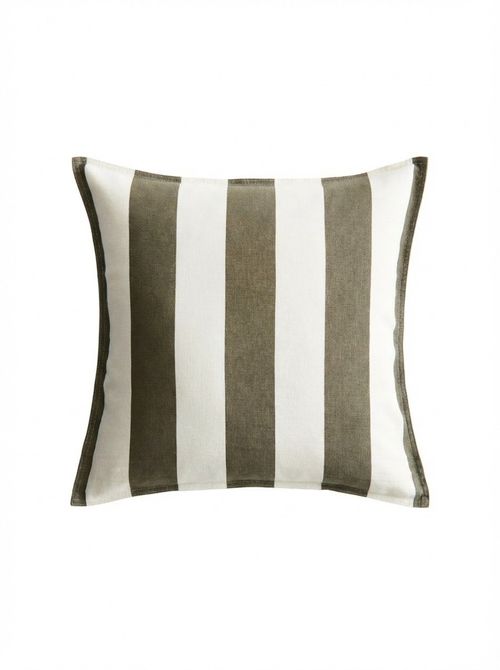 Linen-Blend Cushion Cover - Beige/striped