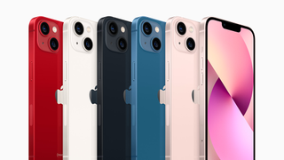Apple's iPhone 13 range in different colours.