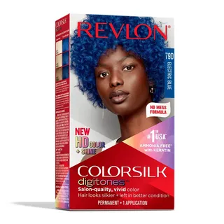 Revlon Permanent Hair Color Colorsilk Digitones With Keratin - 79d Electric Blue - 4.4 Fl Oz