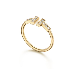 Tiffany & Co T Diamond Wire ring in yellow gold