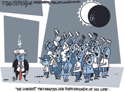 Political cartoon U.S. Trump eclipse viewing