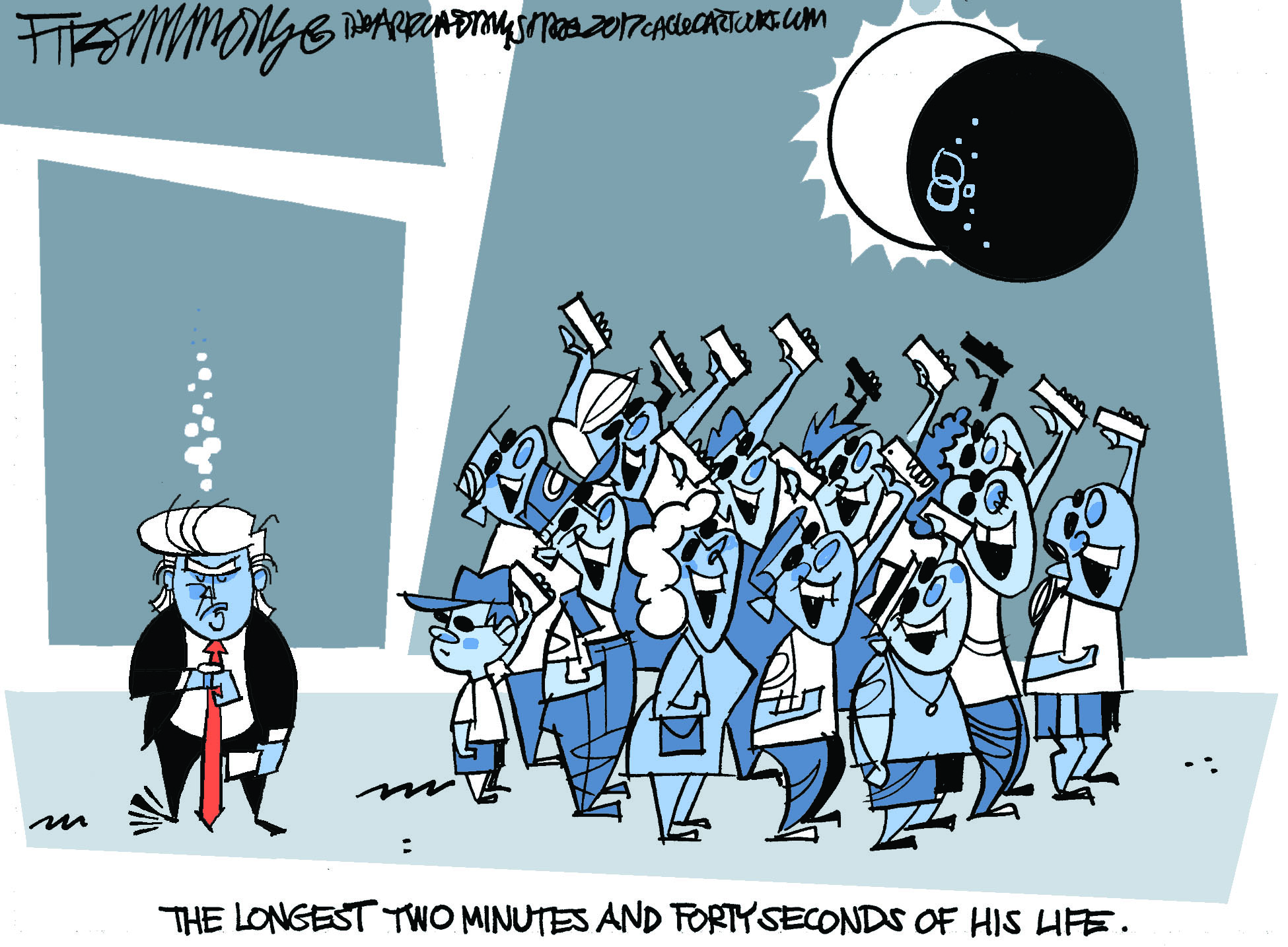 Political cartoon U.S. Trump eclipse viewing The Week