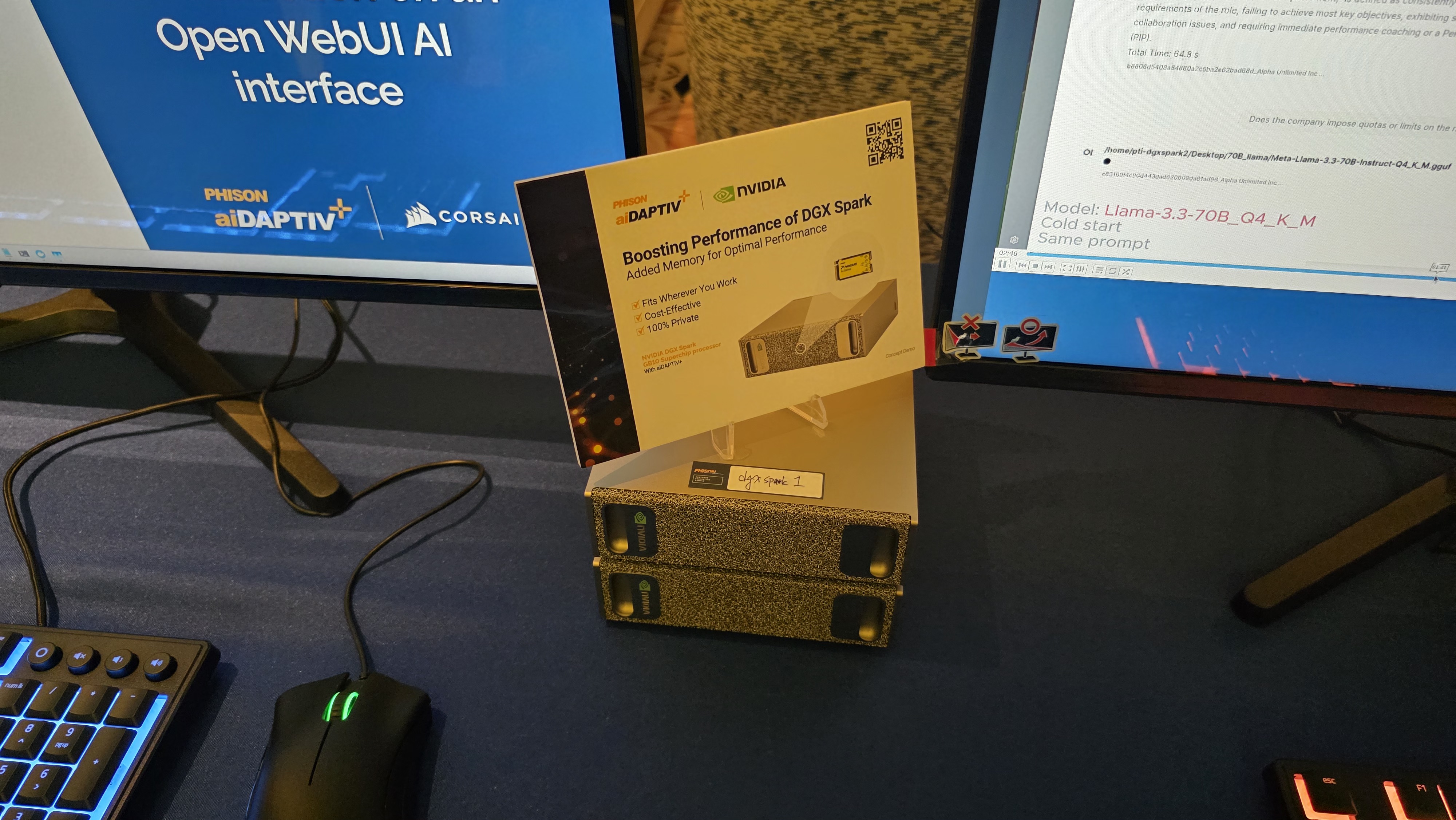 Phison's aiDAPTIV+ demonstration.