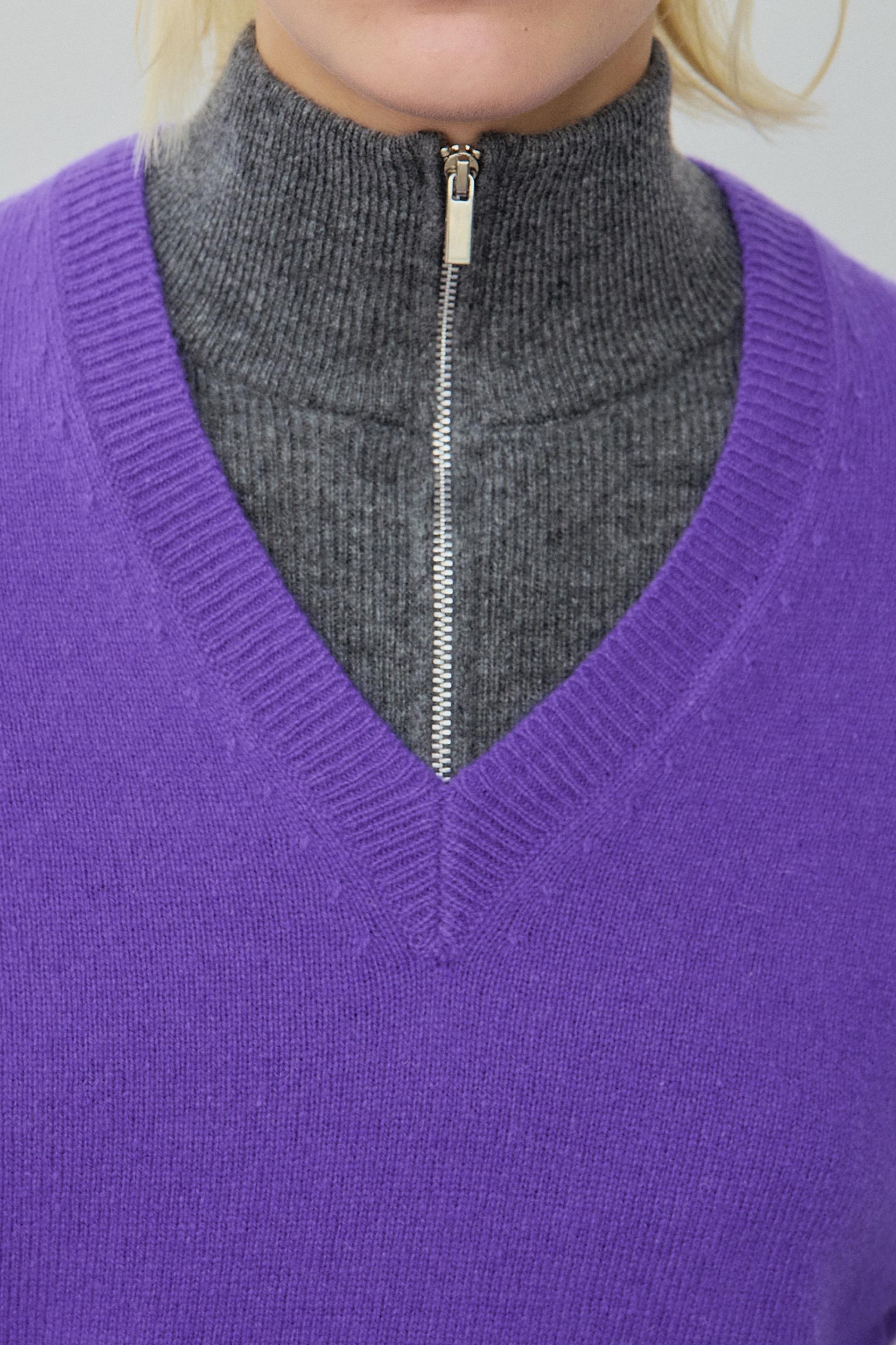 100% Wool Oversize Jumper - Violet - S
