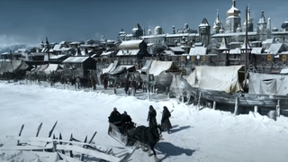 a snowy scene in vikings: valhalla