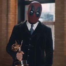Ryan Reynolds dressed as Deadpool