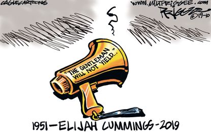 Political Cartoon U.S. Elijah Cummings Bullhorn