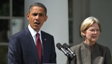 Elizabeth Warren and President Obama. 