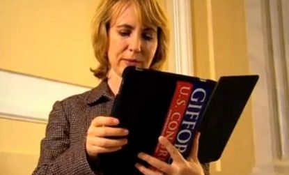 Gabrielle Giffords praises her iPad in the interview, indirectly promoting The Daily, an iPad-only newspaper. 