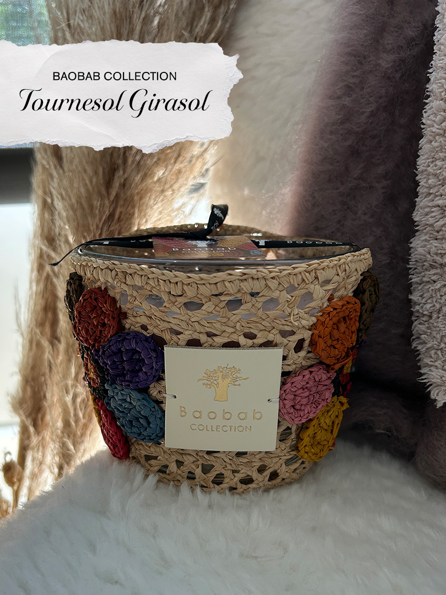 Baobab raffia candles