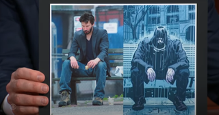 Sad Keanu meme, Keanu Reeves guest appearance 2021 on The Late Show with Stephen Colbert screenshot