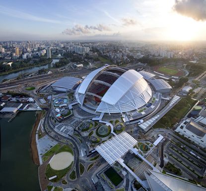 Sports hub next to the Kallang River