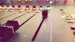 mixing desk in a recording studio
