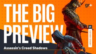 The Big Preview: Yasuke and Naoe stand in front of text introducing the GamesRadar big preview