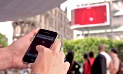 McDonald's fans in Sweden can use their iPhones to try and win a free meal by playing Pong on a giant video screen.