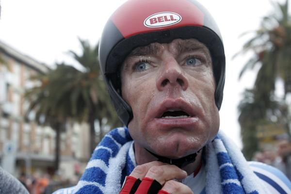 Cadel Evans (BMC) after his time trial effort.