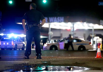 Police officers on the scene in Baton Rouge